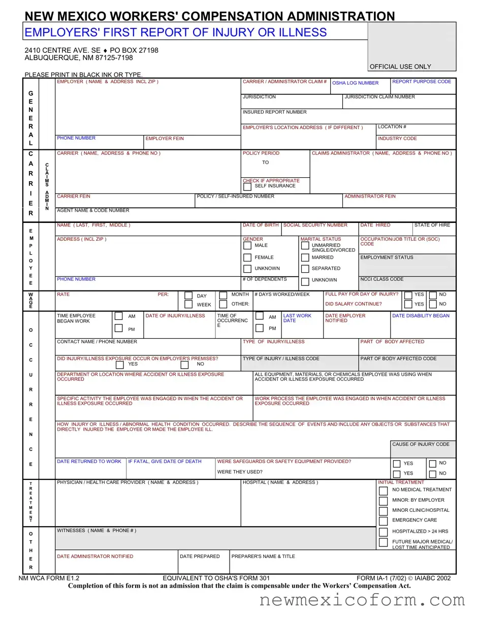 Fill Out a Valid New Mexico Report Template