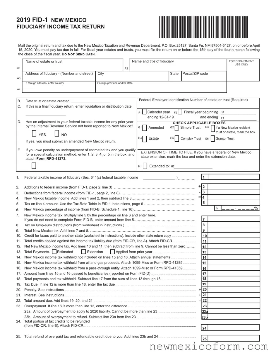 Fill Out a Valid Nm Fid 1 Template