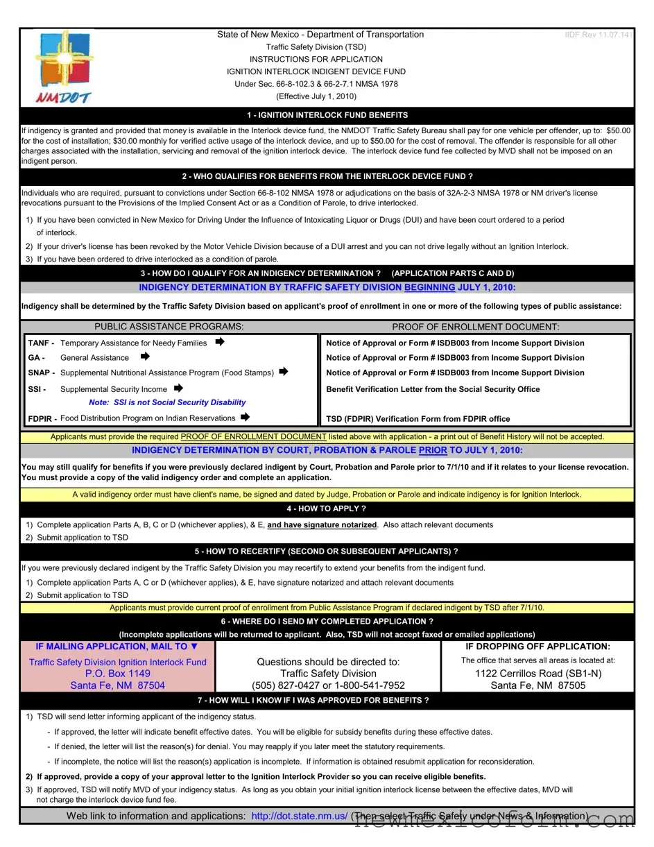 Fill Out a Valid Nm Indigent Fund Template