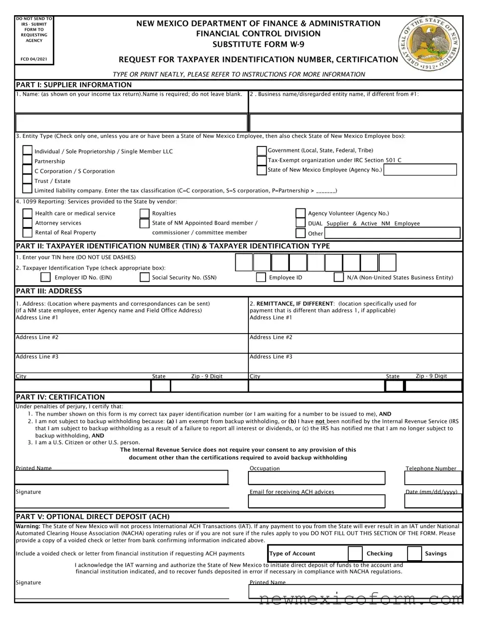 Fill Out a Valid Nm W 9 Template