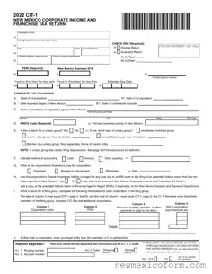 Fill Out a Valid Cit 1 New Mexico Template