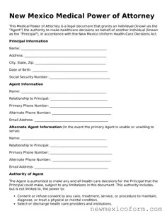 Official  Medical Power of Attorney Template for New Mexico