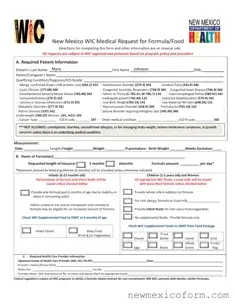 Fill Out a Valid New Mexico Wic Prescription Template